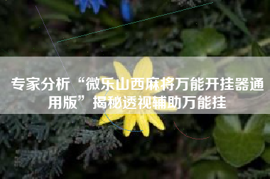 专家分析“微乐山西麻将万能开挂器通用版”揭秘透视辅助万能挂