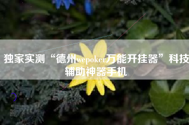 独家实测“德州wepoker万能开挂器	”科技辅助神器手机
