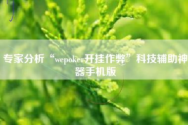 专家分析“wepoker开挂作弊”科技辅助神器手机版