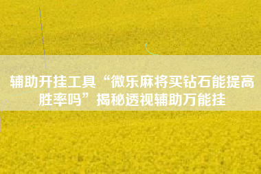 辅助开挂工具“微乐麻将买钻石能提高胜率吗	”揭秘透视辅助万能挂