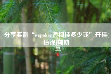 分享实测“wepoker透视挂多少钱	”开挂(透视)辅助