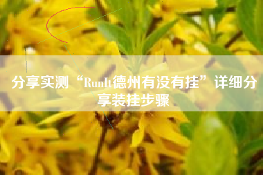 分享实测“RunIt德州有没有挂	”详细分享装挂步骤