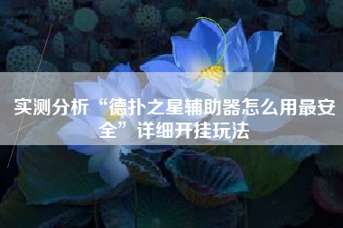 实测分析“德扑之星辅助器怎么用最安全”详细开挂玩法